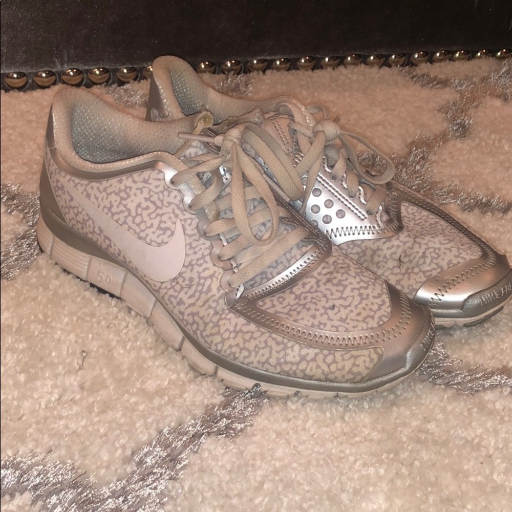Nike Free 5.0 white and silver size 7